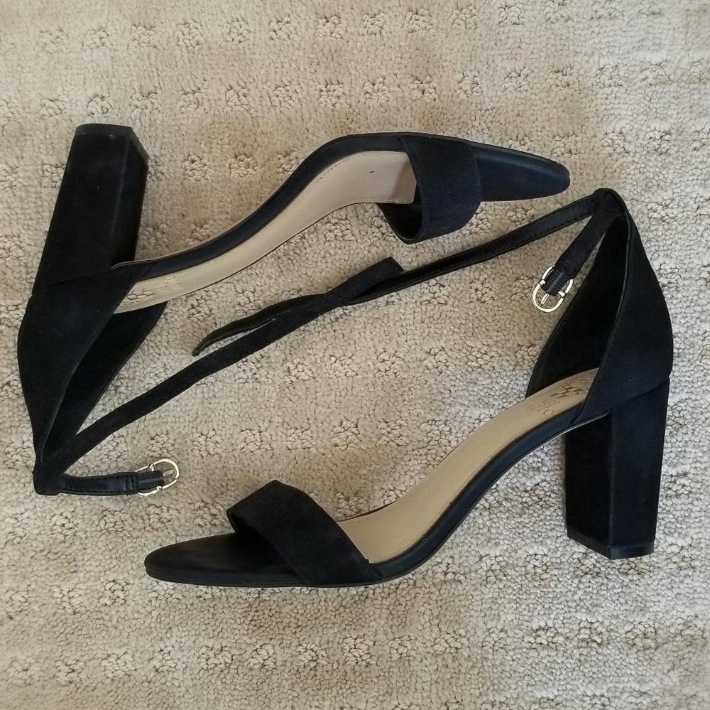 Vince Camuto Suede Square Heel Sandal (Size 8M)